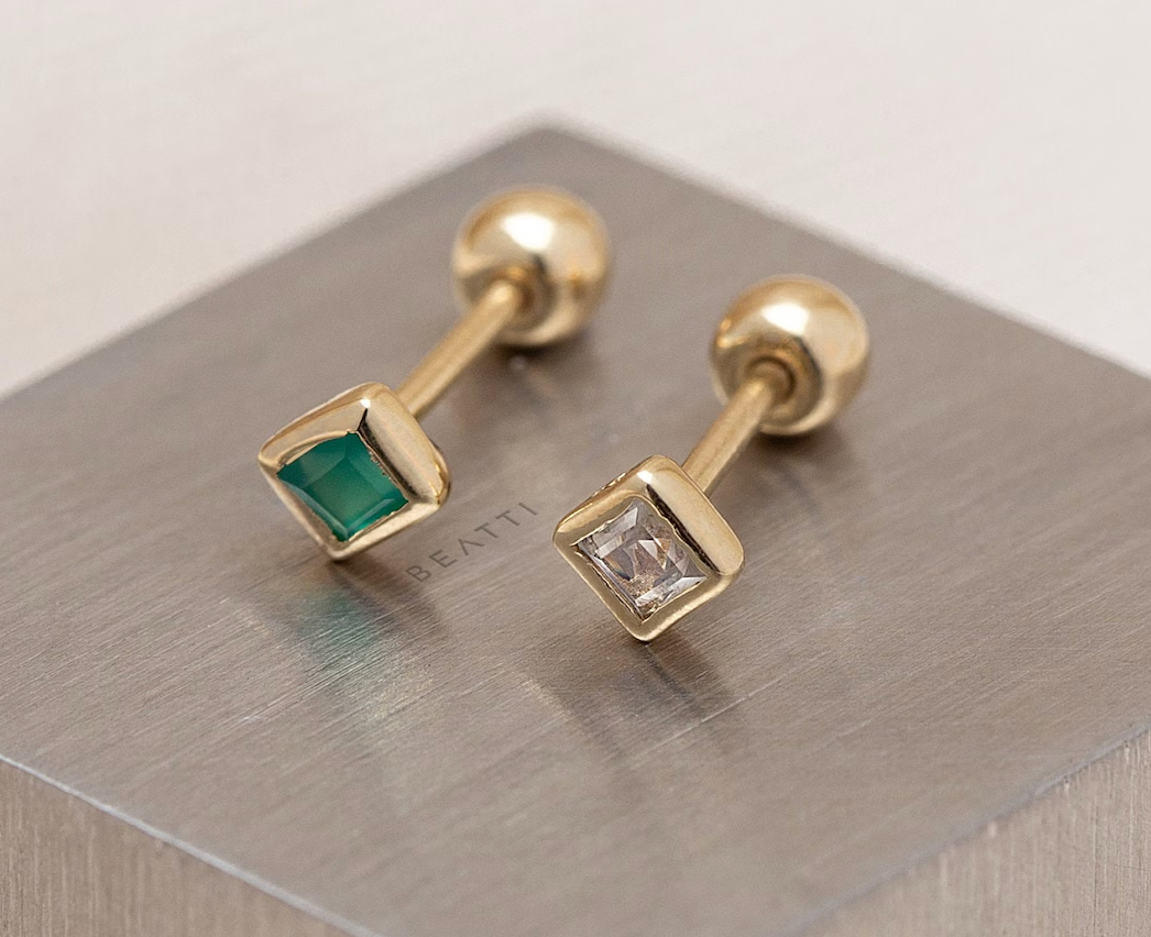 Square Bezel Gemstone - External Thread