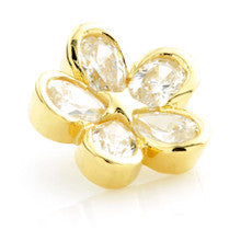 18ct Yellow Gold Daisy Gem Internal