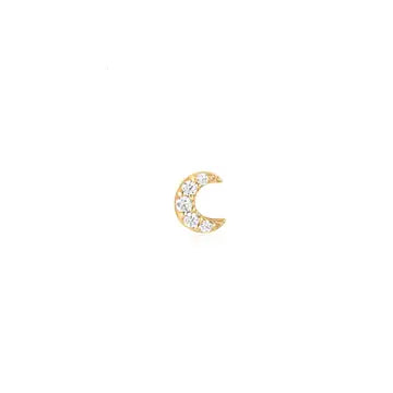 14k Pave Moon Internally Threaded