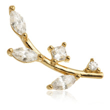 14ct Internal Gem Leaf