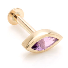14ct Gold Single Amethyst Marquise Internal