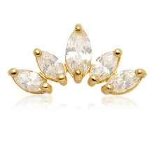Internal Gold Marquise Crescent Gem