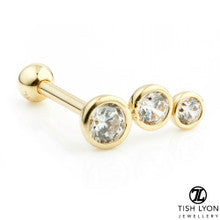 9kt Graduated Gem External Bar