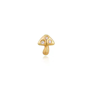14k Mushroom Diamond Stud Internally Threaded