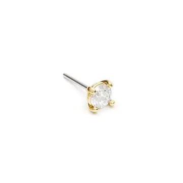 14K Gold Diamond Threadless End 2mm