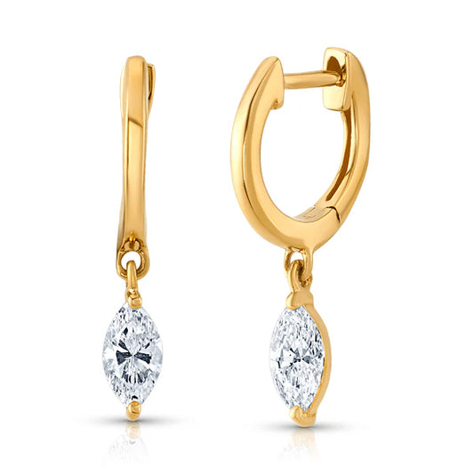 14k Petite Diamond Gold Huggie