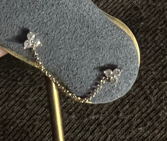EJ1039GF Double Trio Diamond Drop Chain