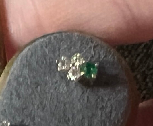 EJ3051GS Emerald and Diamond Cluster