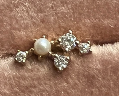 Single Pear + Diamond Constellation - Threadless Pin