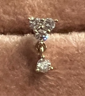 Diamond Trio + Dangle - Threadless Pin