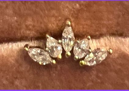 Marquis Diamond Fan - Threadless Pin