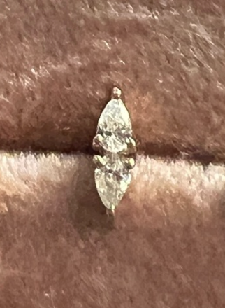Mirrored Pear Diamonds - Threadless Pin