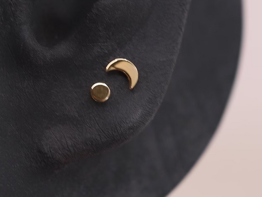 Gold Flat Moon Threadless