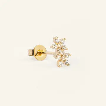 Double Daisy Earring - Butterfly Back