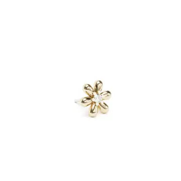14K Gold Diamond Daisy Flower Threadless End
