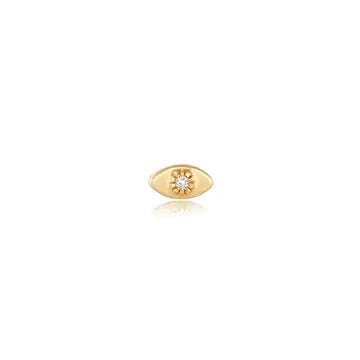 14k Mini Evil Eye Internally Threaded