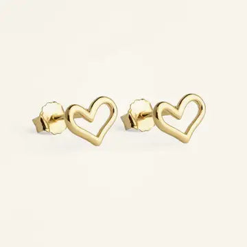 Open Heart Stud - Butterfly Back