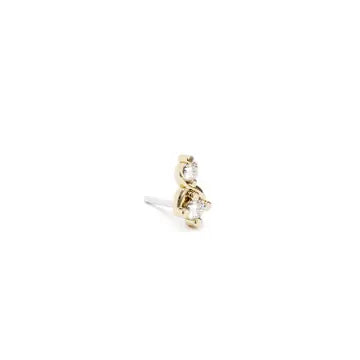 14K Gold Elegant Diamond Threadless End