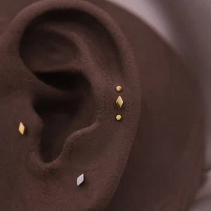Tiny Gold Flat Diamond Threadless