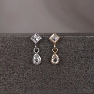 Rena Geo Dangle White Topaz Threadless